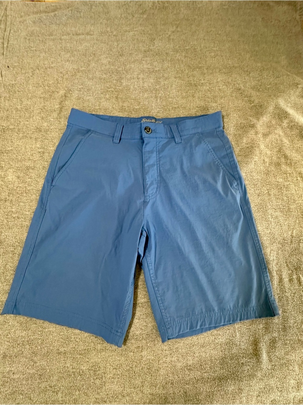 Eddie Bauer Light Blue Flat-Front Men's Shorts